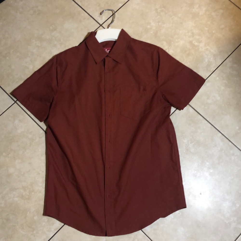 Red Active Ride Shop short sleeve button up